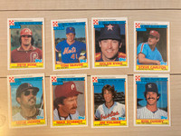 Eight 1984 Topps Ralston Purina baseball cards