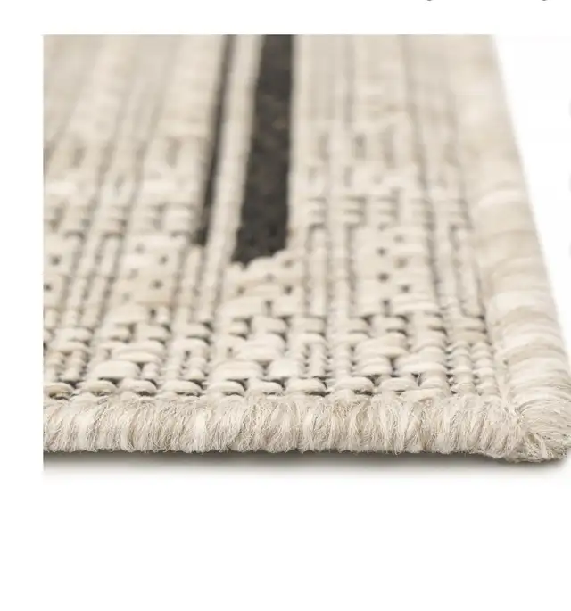 8 x 10  beige w/ black lines area rug- made in Belgium brand new in Rugs, Carpets & Runners in Markham / York Region - Image 3