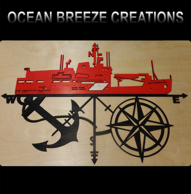 COAST GUARD COMPASS SIGN - Laser cut - Custom work available in Hobbies & Crafts in City of Halifax