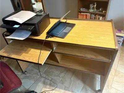 Desk with wheels, great condition, View more