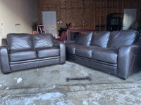 Beautiful Leather Sofa Set/Delivery Included