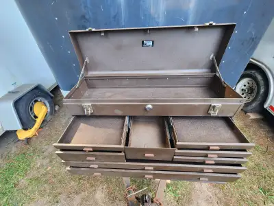 For sale a used Kennedy 526-8132 3 Bay Eight Drawers Machinist Tool And Die Tool Chest. It has the o...