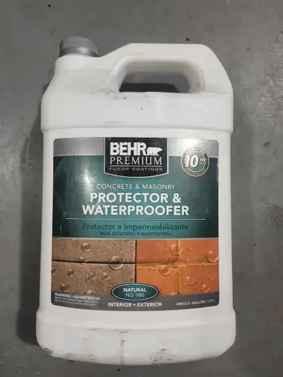 New One gallon of Behr Concrete and Masonry Protector and Waterproofer. I have 3 of these available...