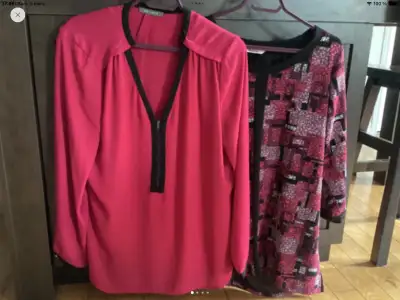 2 blouses et 2 gilets noirs manches longues XL chaque ensemble15, View more