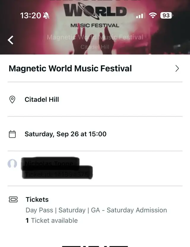 music festival ticket 