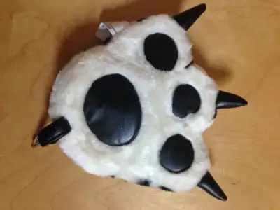 3 types of cat paw purse with zipper bottom and crab clasp, View more