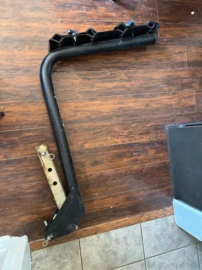 Steel, great condition! Connects into a 2 inch receiver on your auto, truck or RV or trailer! Only a...