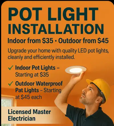 POT LIGHT INSTALLATIONIndoor from $35 • Outdoor from $45, View more