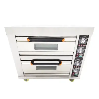 Commercial Movable Double Pizza Oven 4 Baking Sheets 220V 056986, View more