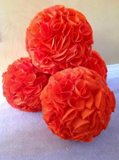 Decorative Orange Fabric Balls, View more