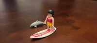 Playmobil Surfer Girl with Surf Board and Dolphin