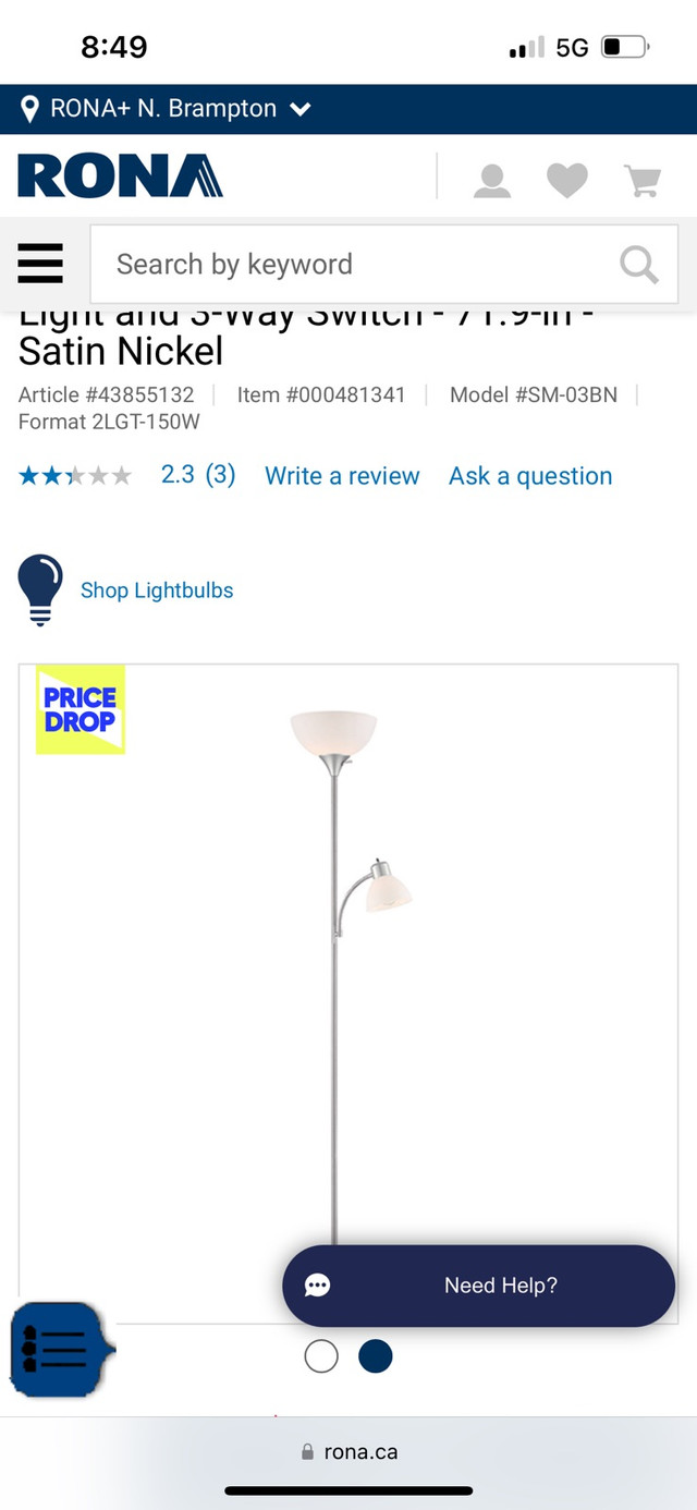 New Adjustable Floor Lamp with Reading Light by Light Acce in Indoor Lighting & Fans in Mississauga / Peel Region - Image 2