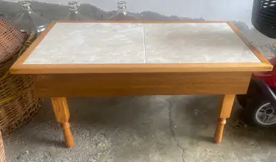 Oak and Tile Coffee Table - Estate Sale, View more