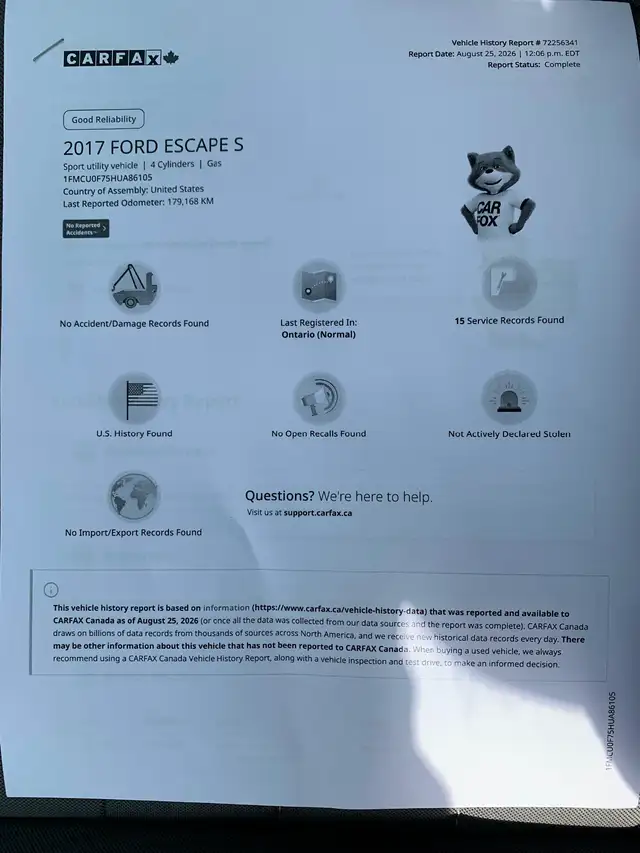 2017 Ford escape no accident578311201804134408