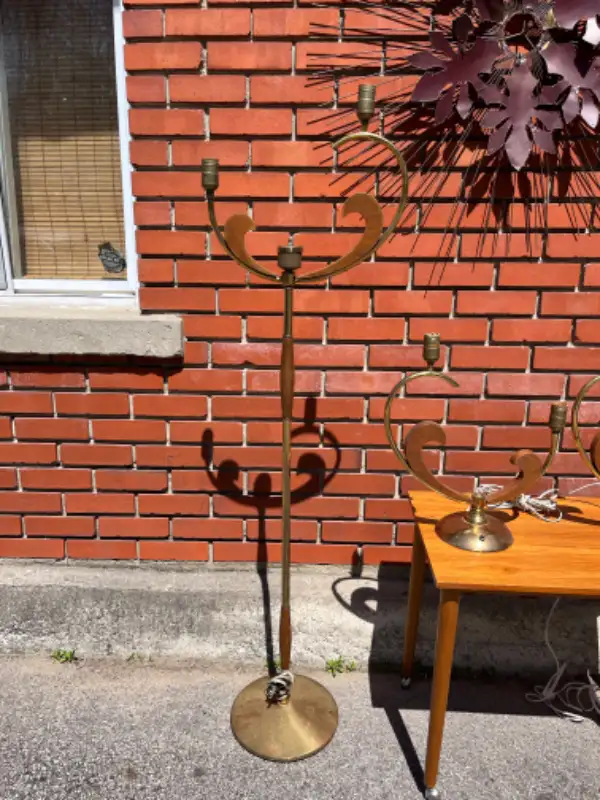 Awesome Rare set of 3 MCM lamps Mid century moderne 1960 in Indoor Lighting & Fans in West Island - Image 4