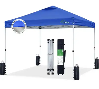 NEW – Acepic NEW – Acepic 8’ x 8’ Blue Pop-Up Canopy Tent, View more
