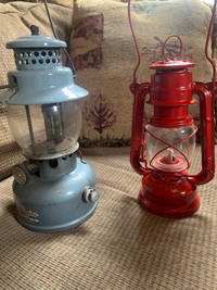 Vintage JCHiggins and Jupiter1 KEROSENE LAMPS