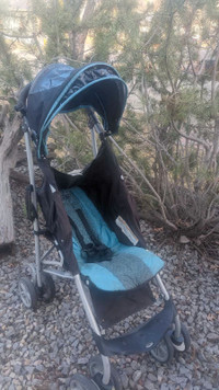 Compact stroller. Seat lays almost flat. 