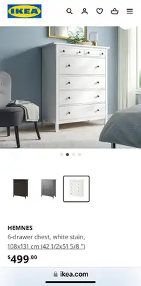 Ikea White 6 Drawer Hemnes Dresser + delivery available