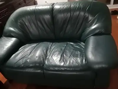 dark green leather sofa, View more