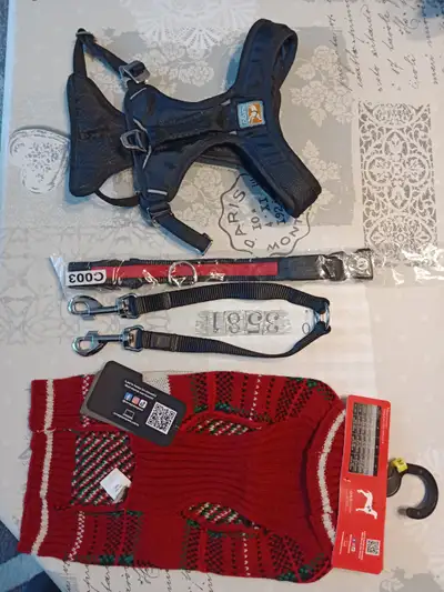 Pet harness, collar and sweater medium, View more