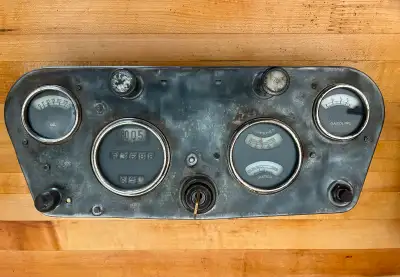 1930’s Plymouth dash complete with key and working speedometer. Perfect for rat rod. $100