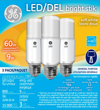 Lighting 9W Bright Stik Soft White LED Bulb (3 Pack)