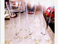 3 CHAMPAGNE/ COCKTAIL GLASSES, 10" TALL