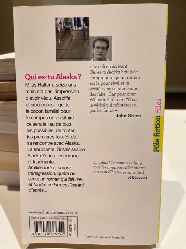 Livre: Qui es-tu Alaska dans Ouvrages de fiction  à Longueuil/Rive Sud - Image 2