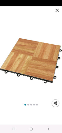 24 pcs. 12"×12" rubber backed interlocking tiles (oak)