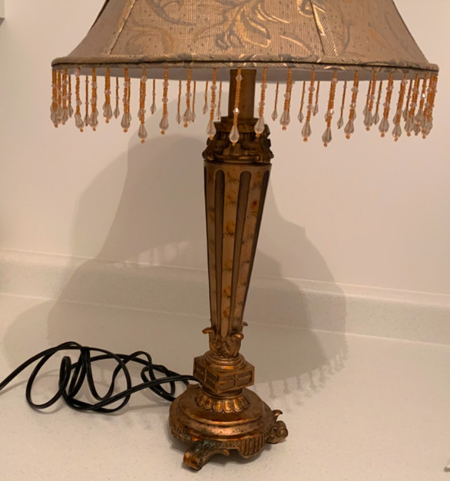TABLE  LAMP - Fancy Victorian Style - Beaded Fringe in Indoor Lighting & Fans in Belleville - Image 3