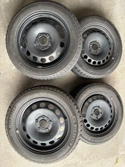 OEM VW/Audi Rims 16 x 6.5 (5 x 112 bolt pattern) From 2017 VW GTI Michelin X-Ice 205/55/16 Tires use...