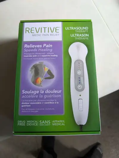 This Revitive Ultrasound therapy device helps relieve pain and speeds healing with therapeutic ultra...