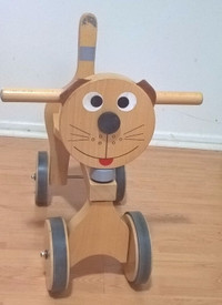 Wooden Scratch Ride On Toy, Cat