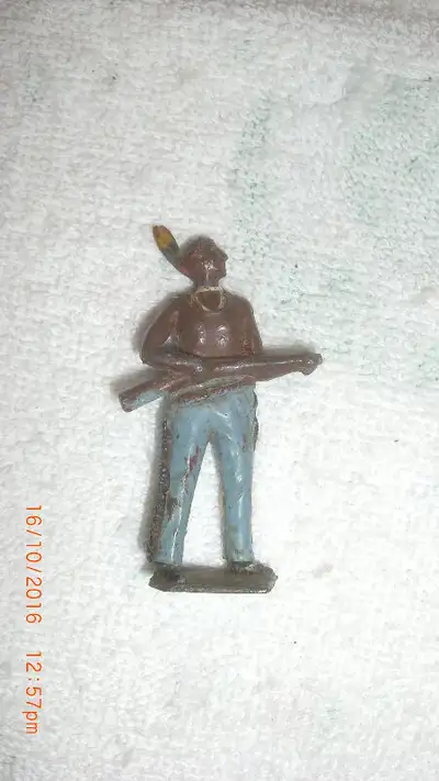 Antique Lead Native with Gun, View more