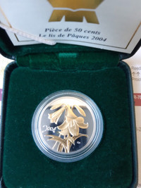 2004 - 50 cent sterling silver- Easter Lily