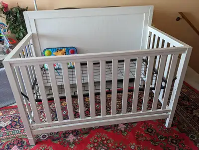 Wood White Convertible Crib  with Musical  Crib Toy, View more