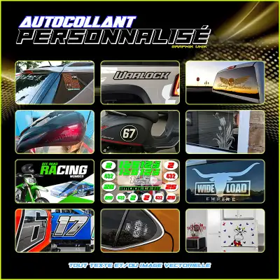 Autocollant personnalisé sur mesure Que ce soit pour votre auto, bateau, moto, camion ou tout autre...