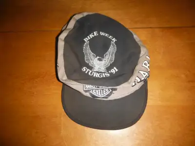 3 Vintage 80's Harley Davidson Painters Caps Plus 1991 Sturgis, View more