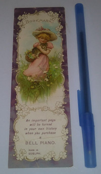 1892 Ephemera Antique Little Girl Victorian Bookmark