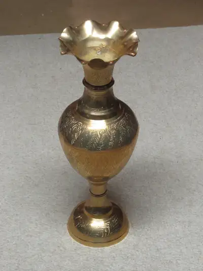 Brass Vase, Etched, India, View more