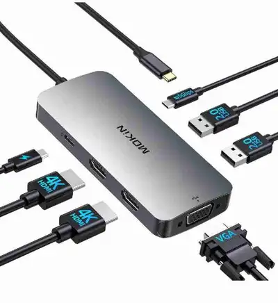 USB C Docking Station Dual Monitor,  in 1 USB C to Dual HDMI Ada, View more