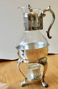 VINTAGE Genuine “F. B. Rogers” Silver Plated Glass Coffee Carafe