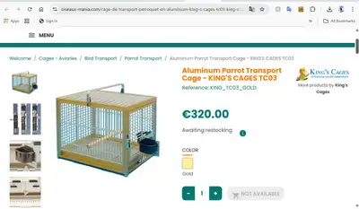 Brand New King Cages Aluminum Parrot Carrier, View more