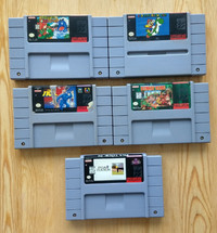 Snes games - the Tick, Mario, Yoshi's Island, DKC, PGA Golf