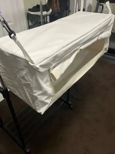 Vinyl shelf 31”x12”x12 w Velcro flap. Never used . Storage compartment - Made for pop up trailers to...