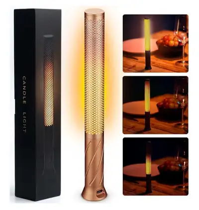 LED Cordless Candle Table Lamp – Rose Gold | Rechargeable, View more