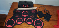 ammoon Portable Electronic Drum Set Digital Roll-Up MIDI Kit 9