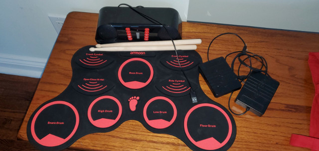 ammoon Portable Electronic Drum Set Digital Roll-Up MIDI Kit 9 in Drums & Percussion in Oakville / Halton Region