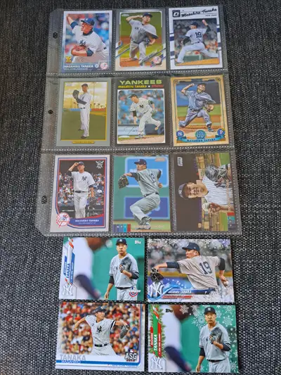 Selling 13 collectible Masahiro Tanaka baseball cards including 3 Refractors cards and 1 Rookie card...